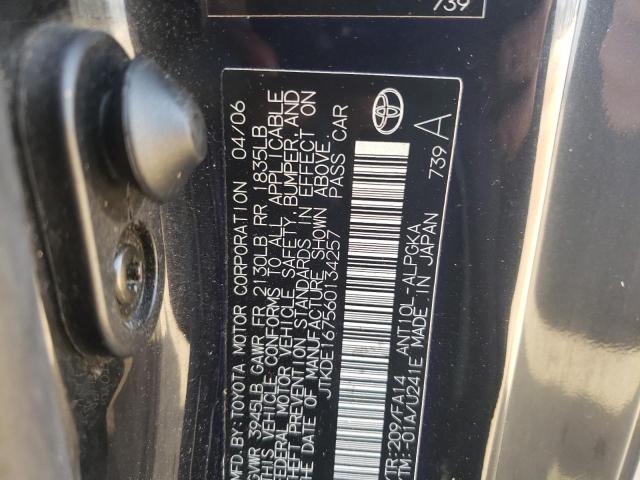 JTKDE167560134257 - 2006 TOYOTA SCION TC BLACK photo 12