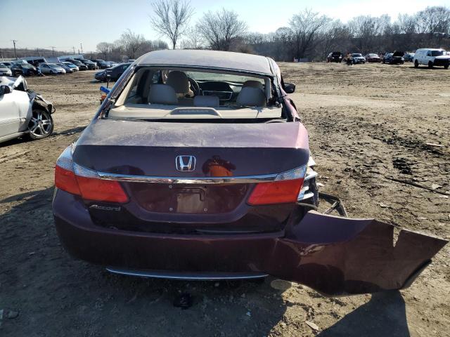 1HGCR2F31EA084932 - 2014 HONDA ACCORD LX BURGUNDY photo 6