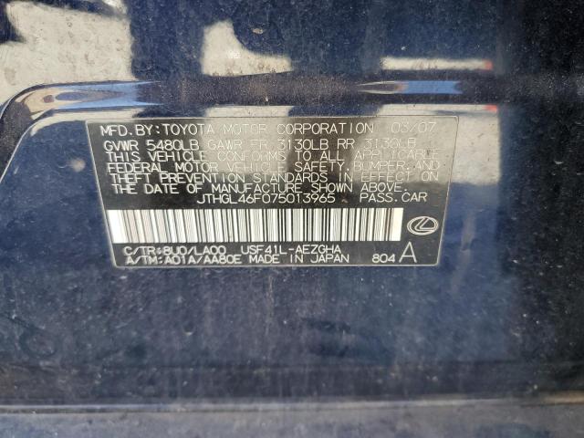 JTHGL46F075013965 - 2007 LEXUS LS 460L BLACK photo 12