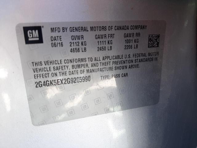 2G4GK5EX2G9205990 - 2016 BUICK REGAL 银色 照片 12