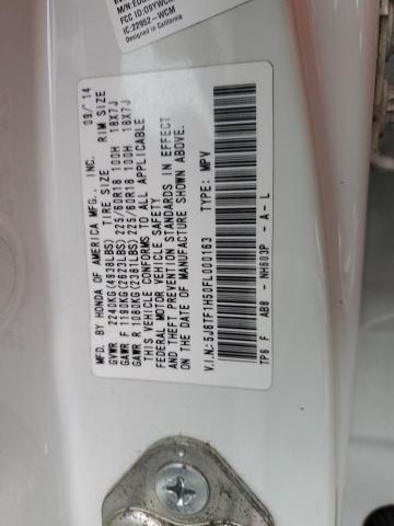 5J6TF1H50FL000163 - 2015 HONDA CROSSTOUR EXL თეთრი ფოტო 13