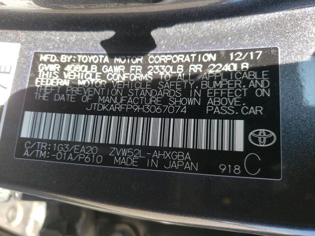 JTDKARFP9H3067074 - 2017 TOYOTA PRIUS PRIM 石墨色 照片 12