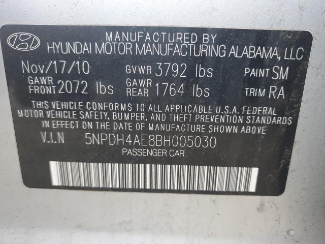 5NPDH4AE8BH005030 - 2011 HYUNDAI ELANTRA GLS SILVER photo 12