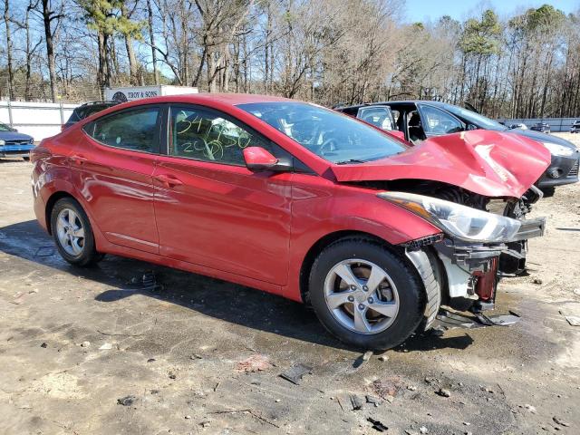 KMHDH4AEXFU347750 - 2015 HYUNDAI ELANTRA SE RED photo 4