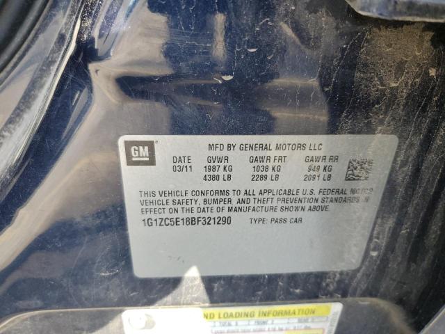 1G1ZC5E18BF321290 - 2011 CHEVROLET MALIBU 1LT 蓝色 照片 12