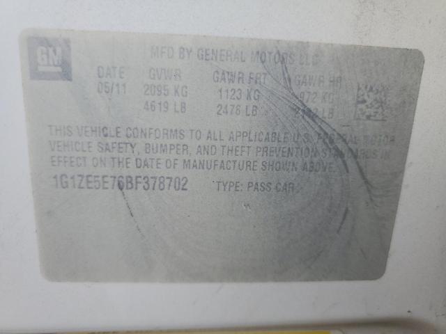 1G1ZE5E76BF378702 - 2011 CHEVROLET MALIBU LTZ თეთრი ფოტო 13
