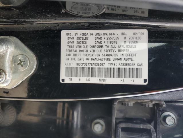 1HGCP36779A036467 - 2009 HONDA ACCORD EX BLACK photo 13