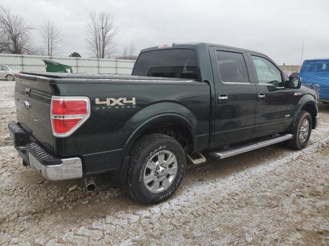 1FTFW1ET4CFB81476 - 2012 FORD F150 SUPERCREW GREEN photo 3