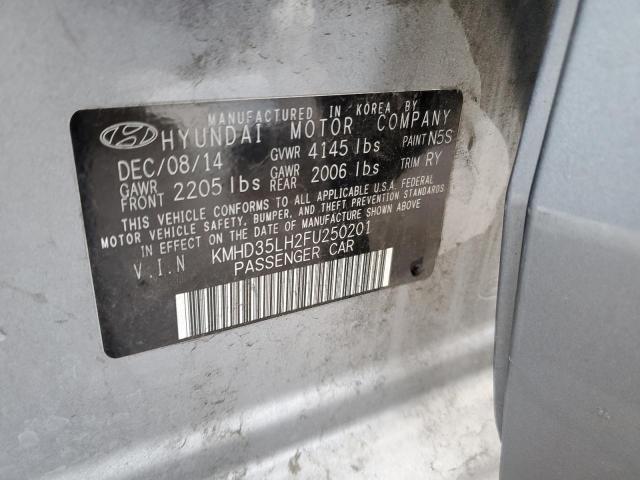 KMHD35LH2FU250201 - 2015 HYUNDAI ELANTRA GT GRAY photo 12