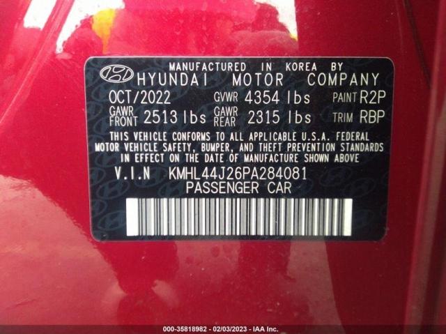 KMHL44J26PA284081 - 2023 HYUNDAI SONATA SEL PLUS RED photo 10