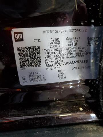 5GAEVCKW6MJ257336 - 2021 BUICK ENCLAVE AVENIR 黑色 照片 13