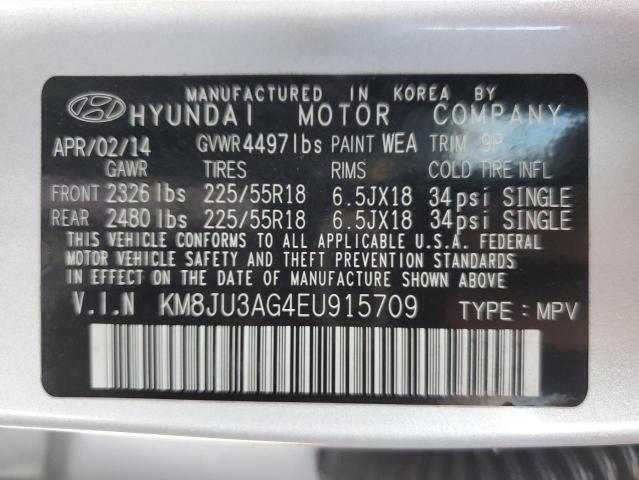 KM8JU3AG4EU915709 - 2014 HYUNDAI TUCSON GLS SILVER photo 13