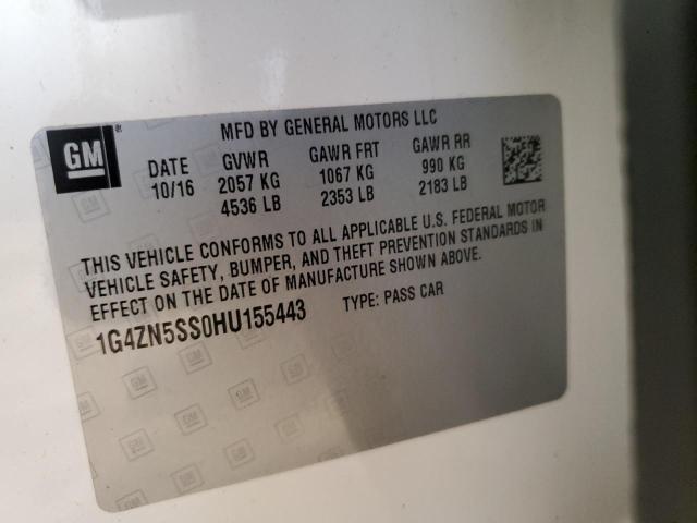 1G4ZN5SS0HU155443 - 2017 BUICK LACROSSE PREFERRED WHITE photo 12