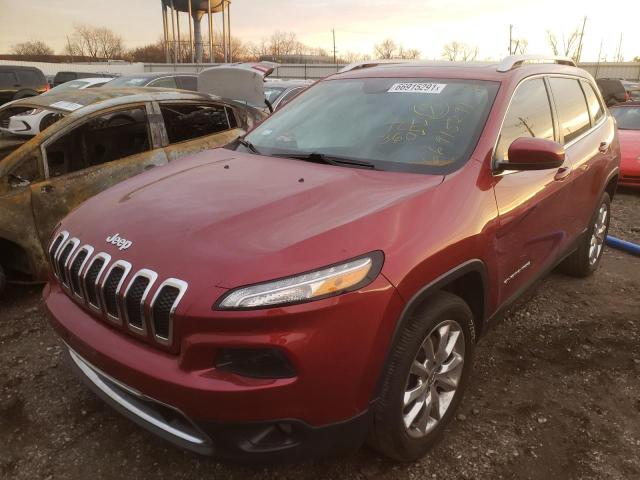 1C4PJLDB5EW179035 - 2014 JEEP CHEROKEE LIMITED RED photo 2