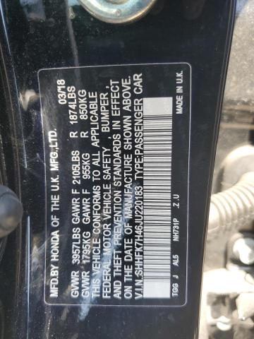 SHHFK7H46JU220183 - 2018 HONDA CIVIC SPORT 黑色 照片 13