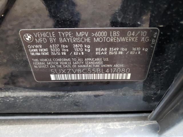5UXZV8C55BL417080 - 2011 BMW X5 XDRIVE50I Negro foto 12