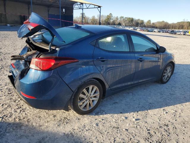 KMHDH4AE3FU300494 - 2015 HYUNDAI ELANTRA SE BLUE photo 3