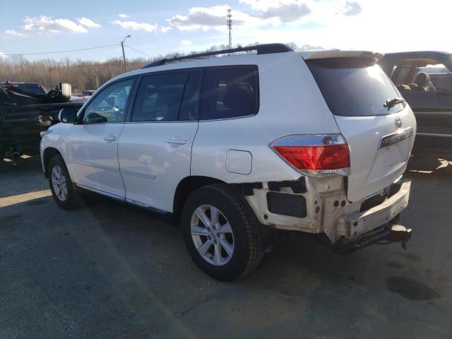 5TDZK3EH5DS114659 - 2013 TOYOTA HIGHLANDER BASE WHITE photo 2