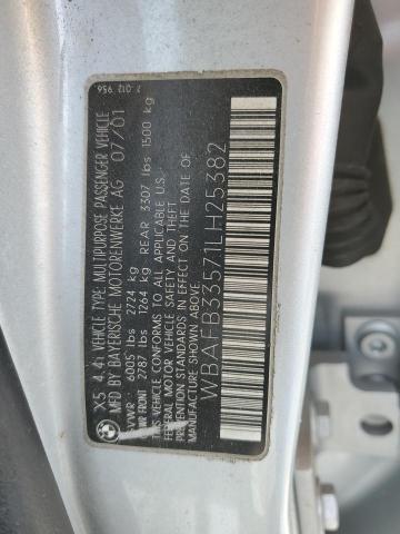 WBAFB33571LH25382 - 2001 BMW X5 4.4I SILVER photo 13