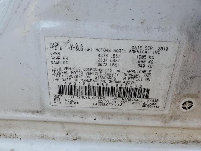 4A32B2FF8BE009252 - 2011 MITSUBISHI GALANT FE WHITE photo 12