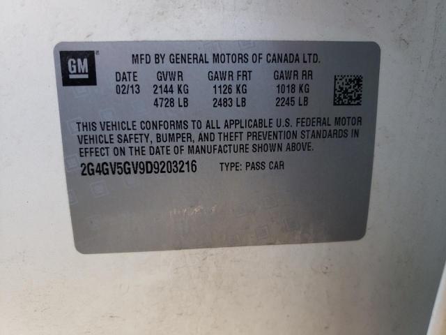 2G4GV5GV9D9203216 - 2013 BUICK REGAL GS 奶油色 照片 13