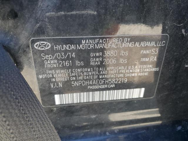 5NPDH4AE0FH582219 - 2015 HYUNDAI ELANTRA SE BLACK photo 13