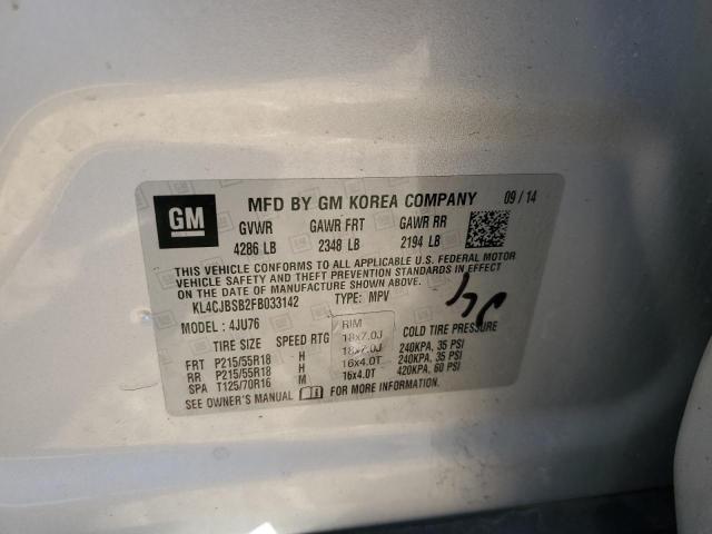 KL4CJBSB2FB033142 - 2015 BUICK ENCORE CONVENIENCE 银色 照片 13