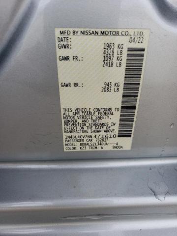 1N4BL4CV7NN371610 - 2022 NISSAN ALTIMA SR SILVER photo 12