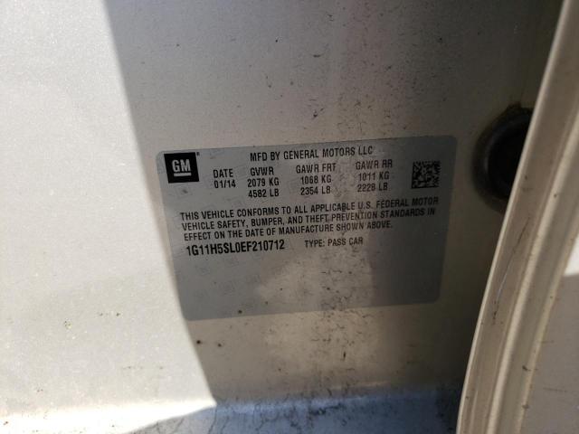 1G11H5SL0EF210712 - 2014 CHEVROLET MALIBU LTZ ბეჟი ფოტო 12