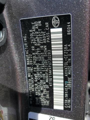 4T1G11AK4PU730283 - 2023 TOYOTA CAMRY SE NIGHT SHADE GRAY photo 12