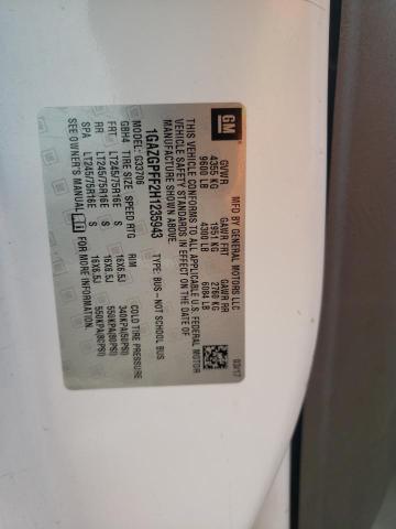 1GAZGPFF2H1235943 - 2017 CHEVROLET EXPRESS G3 LT WHITE photo 12