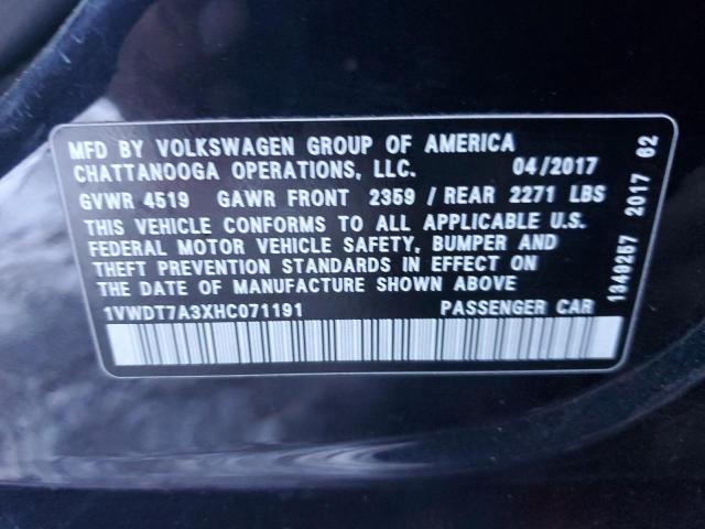 1VWDT7A3XHC071191 - 2017 VOLKSWAGEN PASSAT R-LINE Qara foto 12