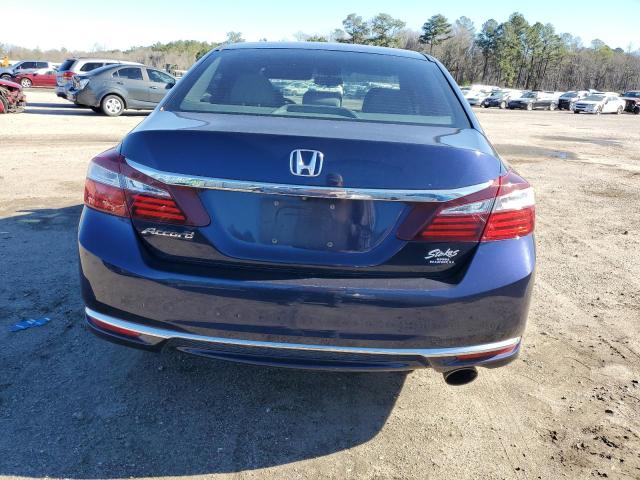 1HGCR2F35HA087949 - 2017 HONDA ACCORD LX BLUE photo 6