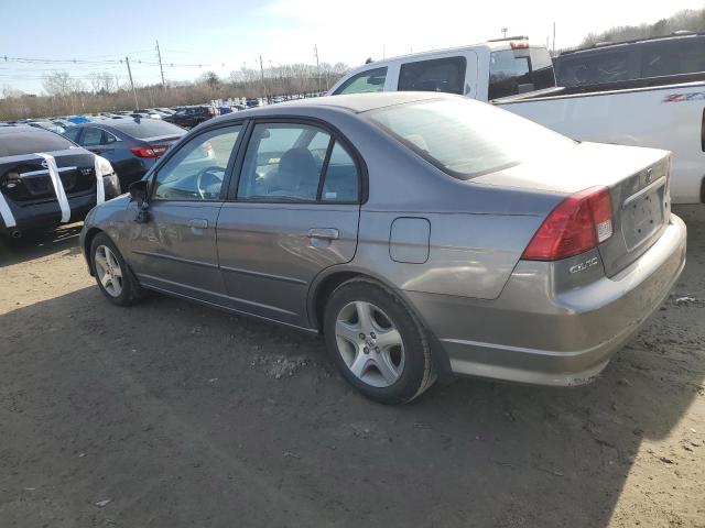 2HGES26705H502205 - 2005 HONDA CIVIC EX GRAY photo 2