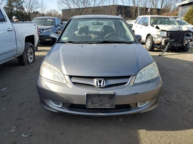 2HGES26705H502205 - 2005 HONDA CIVIC EX GRAY photo 5