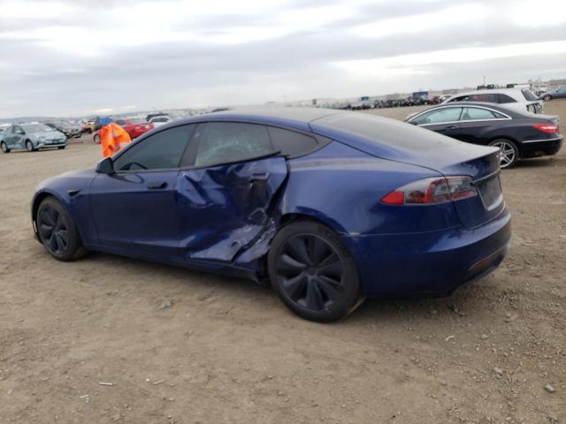 5YJSA1E50NF461577 - 2022 TESLA MODEL S 蓝色 照片 2