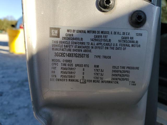 3GCEC14X87G250716 - 2007 CHEVROLET SILVERADO C1500 CLASSIC Gümüş foto 13