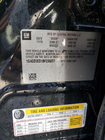 1G4GE5ED1BF239657 - 2011 BUICK LACROSSE CXS BLACK photo 12