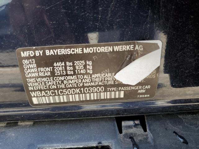 WBA3C1C50DK103900 - 2013 BMW 328 I SULEV BLUE photo 12