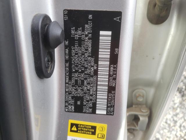 5TDZK3EH8BS032065 - 2011 TOYOTA HIGHLANDER BASE Күміс фото 13