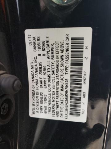 2HGFC3A58HH754446 - 2017 HONDA CIVIC SI BLACK photo 12