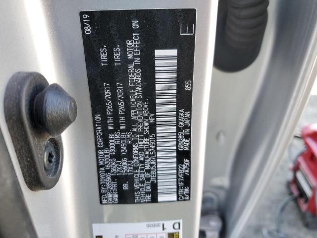 JTEBU5JR7L5745015 - 2020 TOYOTA 4RUNNER SR5/SR5 PREMIUM 银色 照片 12