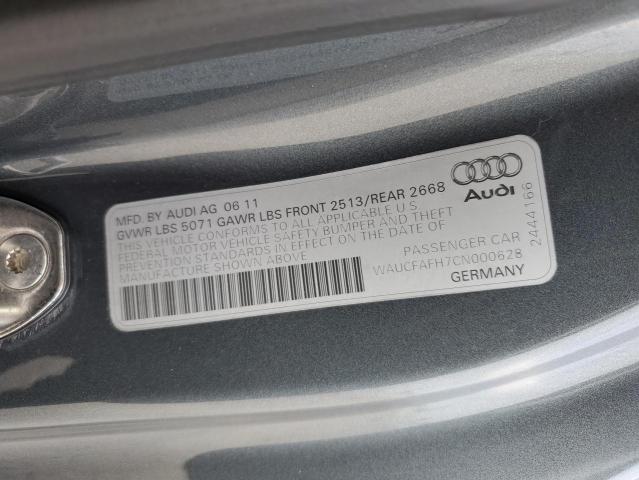 WAUCFAFH7CN000628 - 2012 AUDI A5 PREMIUM GRAY photo 12