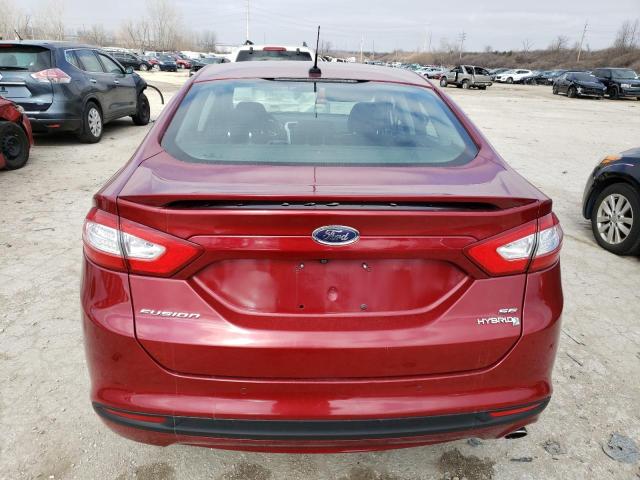 3FA6P0LUXDR273284 - 2013 FORD FUSION SE HYBRID RED photo 6