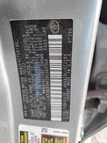 4T1G11AK2RU867368 - 2024 TOYOTA CAMRY SE NIGHT SHADE SILVER photo 12