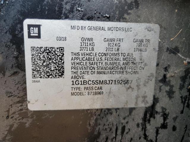 1G1BC5SM8J7192587 - 2018 CHEVROLET CRUZE LS BLACK photo 12