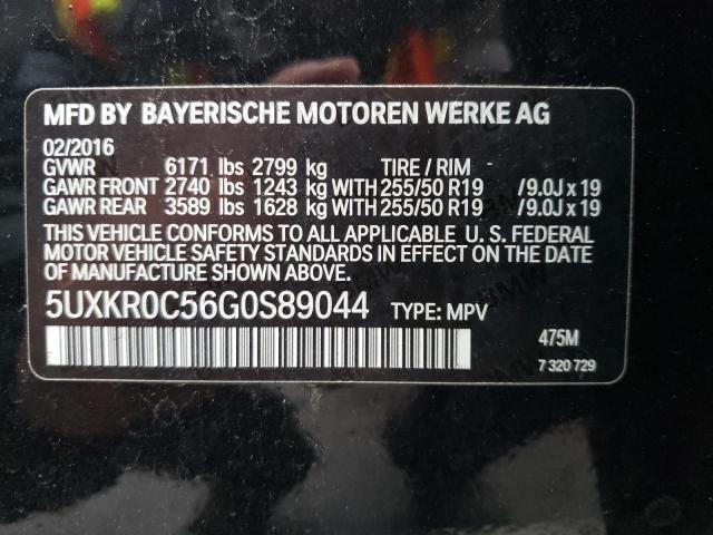 5UXKR0C56G0S89044 - 2016 BMW X5 XDRIVE35I BLACK photo 13