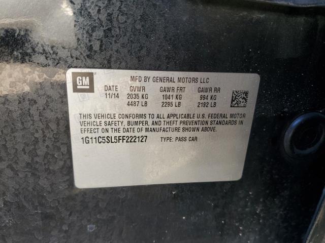 1G11C5SL5FF222127 - 2015 CHEVROLET MALIBU 1LT 黑色 照片 12