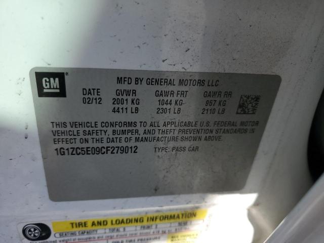 1G1ZC5E09CF279012 - 2012 CHEVROLET MALIBU 1LT თეთრი ფოტო 12