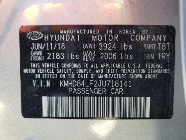 KMHD84LF2JU718141 - 2018 HYUNDAI ELANTRA SEL SILVER photo 12